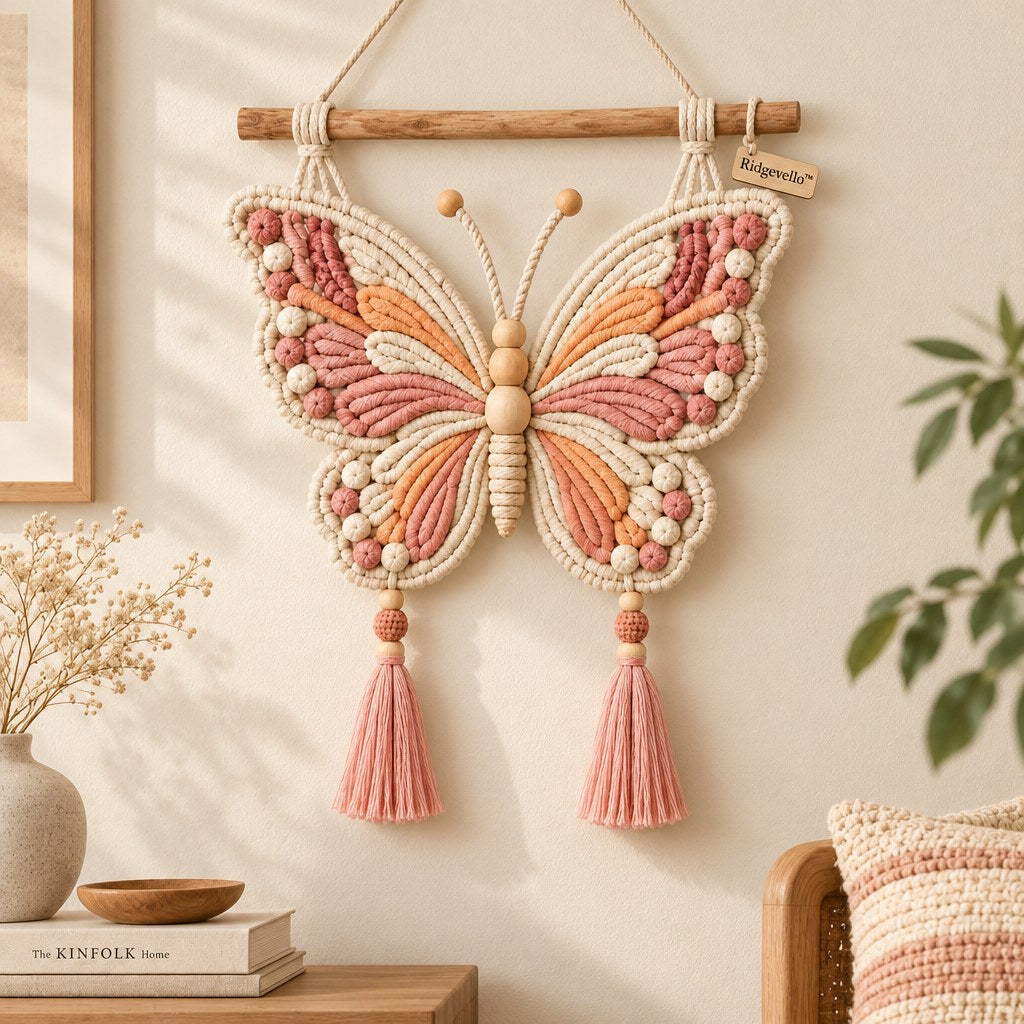 Ridgevello Macrame Butterfly Wall Hanging — main styled photo