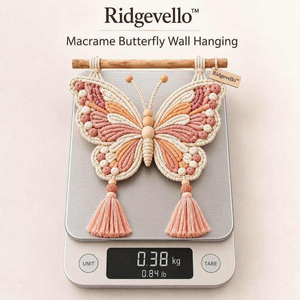 Ridgevello Macrame Butterfly Wall Hanging — weight reference