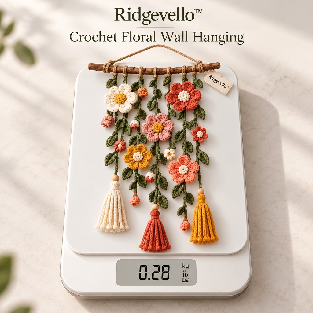 Crochet Floral Wall Hanging - weight