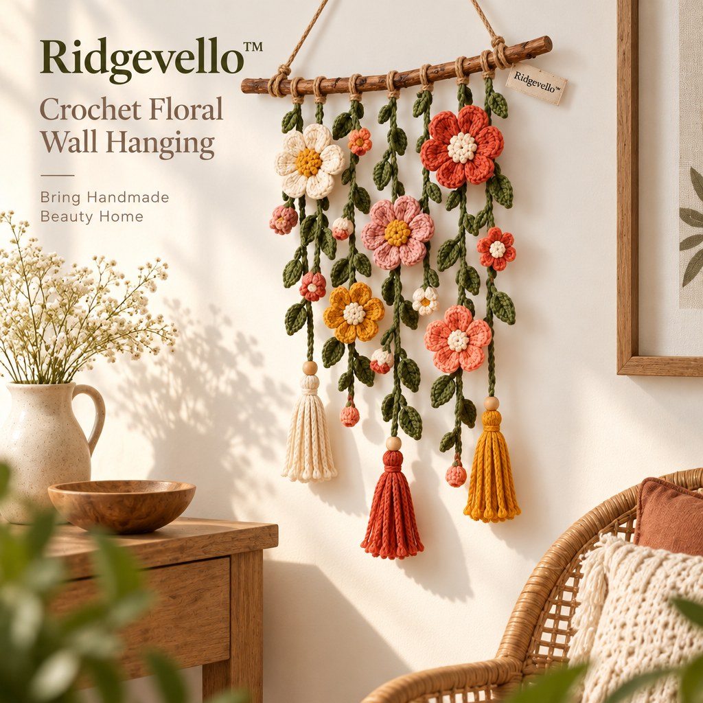 Crochet Floral Wall Hanging - home styling
