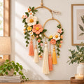 Crochet Floral Hoop Wall Hanging - scene