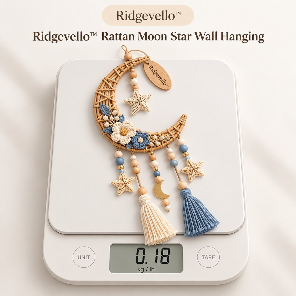 Rattan Moon Star Wall Hanging - weight