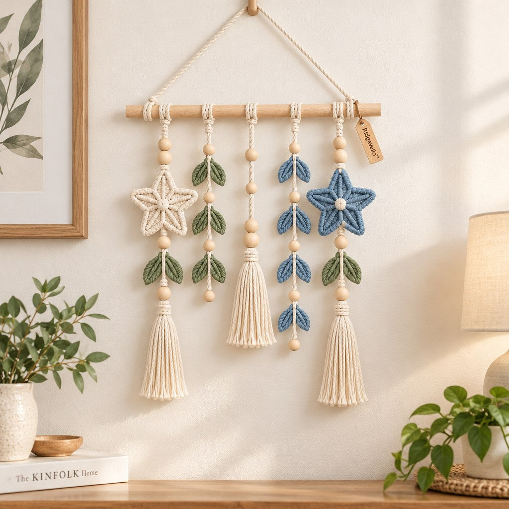 Boho Macrame Star Wall Hanging - scene