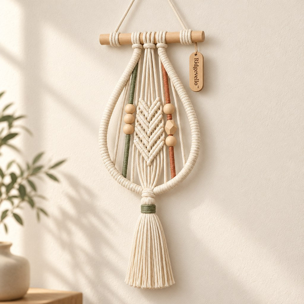Boho Macrame Tassel Wall Hanging - scene