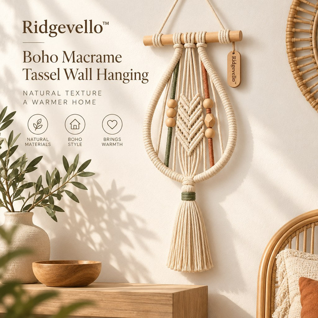 Boho Macrame Tassel Wall Hanging - home styling